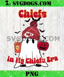 Ghost Chiefs In My Chiefs Era PNG, Kansas City Chiefs Halloween Cooffee PNG