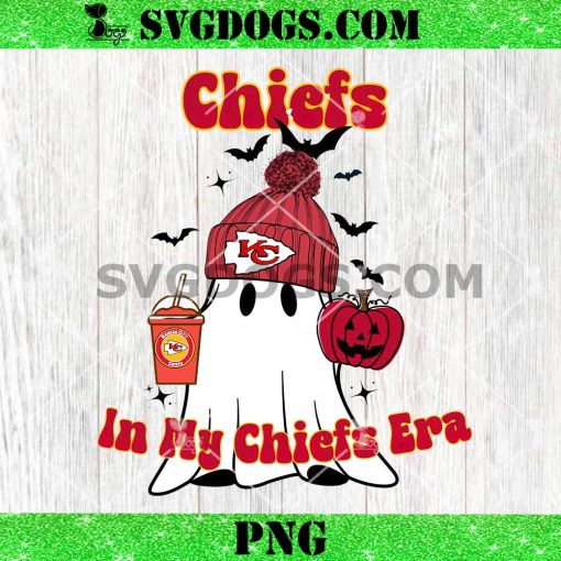 Ghost Chiefs In My Chiefs Era PNG, Kansas City Chiefs Halloween Cooffee PNG