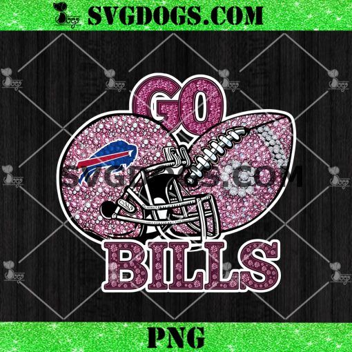 Go Bills Sequin Rhinestone Pink PNG, Buffalo Bills Football Helmet PNG