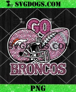 Go Broncos Sequin Rhinestone Pink PNG, Denver Broncos Football PNG