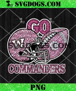 Go Commanders Sequin Rhinestone Pink PNG, Washington Commanders Football PNG