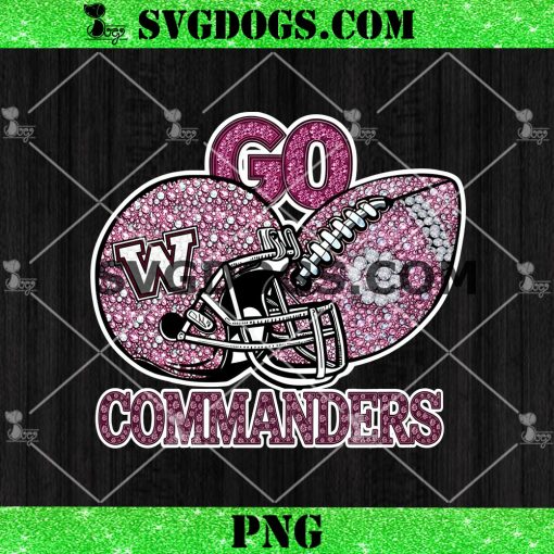 Go Commanders Sequin Rhinestone Pink PNG, Washington Commanders Football PNG