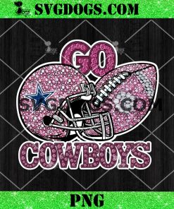 Go Cowboy Sequin Rhinestone Pink PNG, Dallas Cowboy Helmet Football PNG