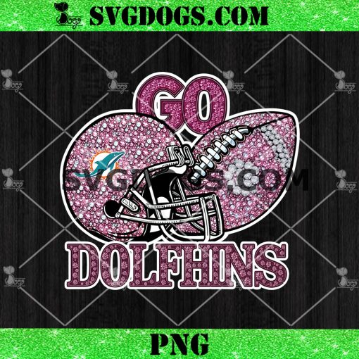 Go Dolphins Sequin Rhinestone Pink PNG, Miami Dolphins Football Helmet PNG