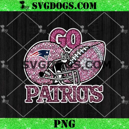 Go Patriots Sequin Rhinestone Pink PNG, New England Patriots Football PNG