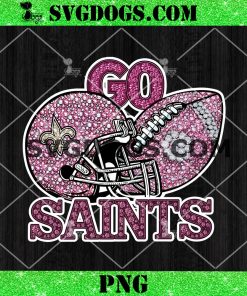 Go Saints Sequin Rhinestone Pink PNG, New Orleans Saints Football Helmet PNG