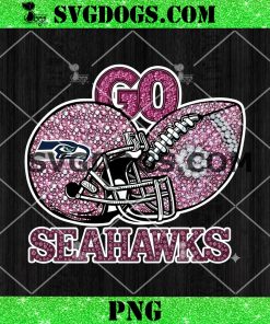 Go Seahawks Sequin Rhinestone Pink PNG, Seattle Seahawks Football PNG
