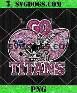 Go Titans Sequin Rhinestone Pink PNG, Tennessee Titans Football PNG