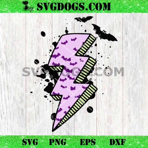 Halloween Bat Lightning SVG, Lightening Bolt Doodles SVG