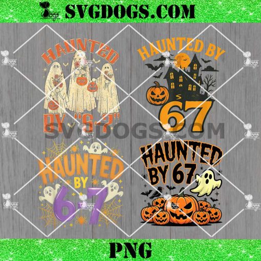 Haunted By 67 Halloween Ghosts PNG