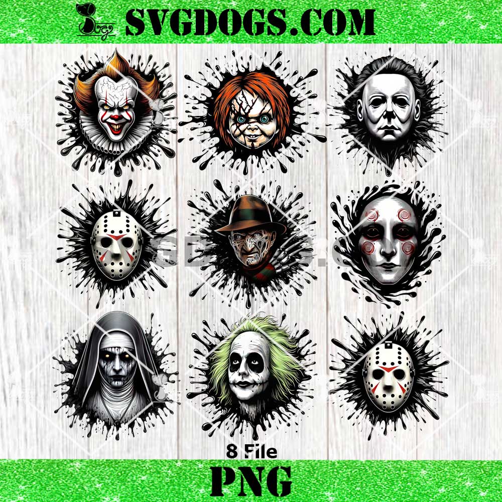Horror Killers Bundle PNG, Horror Movie Face Blood Drip PNG Horror Killers Bundle PNG, Horror Movie Face Blood Drip PNG