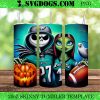 Jack And Sally Tennessee Football 20oz Tumbler Wrap PNG, Tennessee Halloween PNG