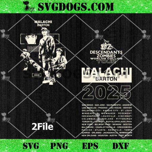 Malachi Barton 2025 SVG PNG, Descendants Zombies Worlds Collide Tour SVG