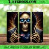 Green Bay Packers Skeleton Skull 20oz Tumbler Wrap PNG
