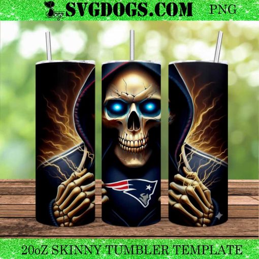 New England Patriots Skeleton Skull 20oz Tumbler Wrap