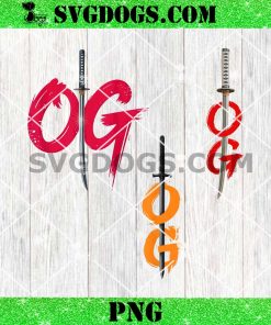 OG Sword PNG, Bold Red Orange Brush PNG