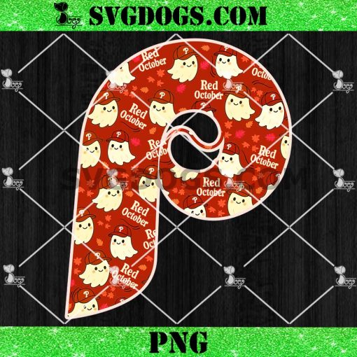 Phillies Red October Ghost PNG, Halloween Phillies PNG