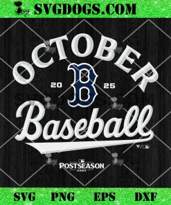 Red Sox October Baseball SVG PNG