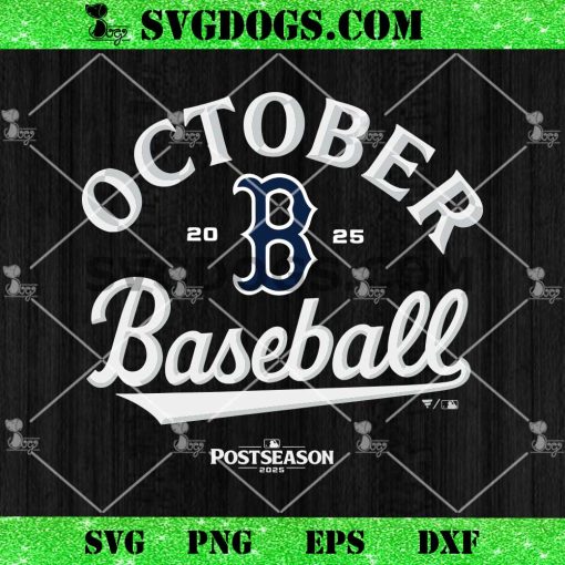 Red Sox October Baseball SVG PNG