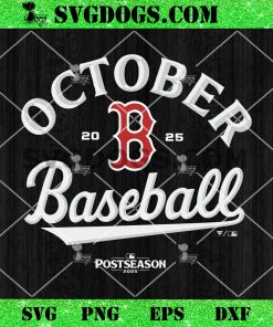 Red Sox October Baseball SVG PNG
