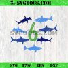 Shark 6th Birthday SVG, Six Year Old SVG