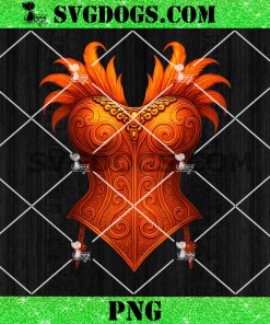 Showgirl Costume Illusion Orange Corset Feather PNG, Halloween PNG