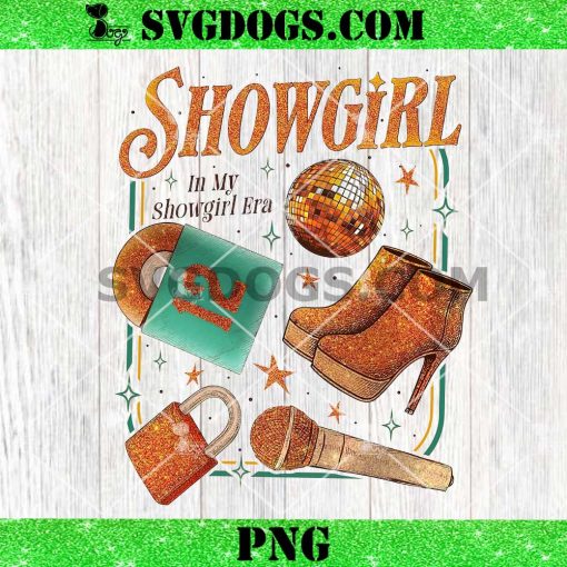 Showgirl In My Era PNG, Taylor Swift Showgirl Era Retro Disco Ball Glitter PNG