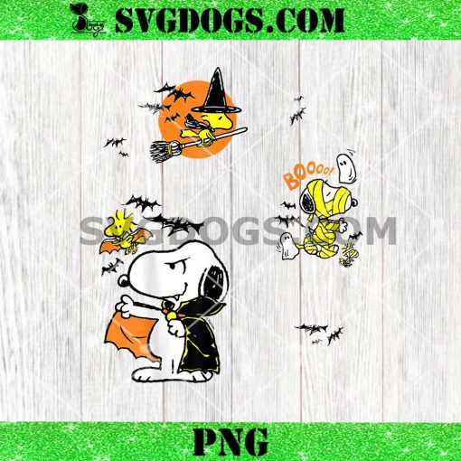 Snoopy and Woodstock Halloween Fun PNG