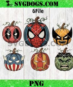 Super Heroes Halloween Bundle PNG, Marvel Halloween Pumpkin PNG