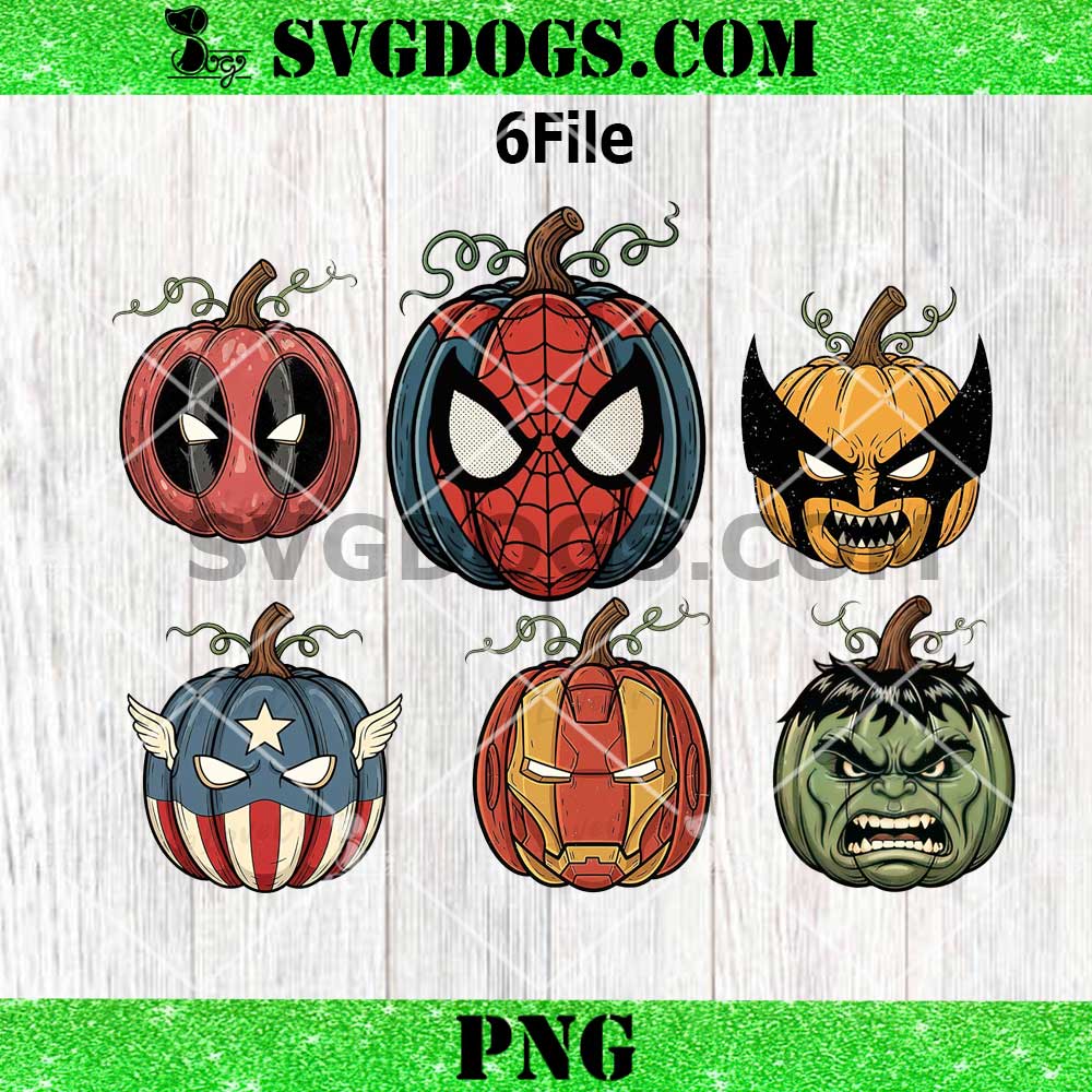 Super Heroes Halloween Bundle PNG, Marvel Halloween Pumpkin PNG Super Heroes Halloween Bundle PNG, Marvel Halloween Pumpkin PNG