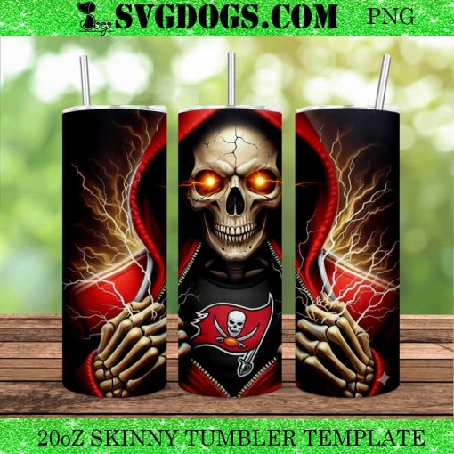Tampa Bay Buccaneers Skeleton Skull 20oz Tumbler Wrap