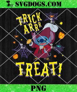 Disney Stitch Captain Hook Costume PNG, Trick ARR Treat Halloween PNG