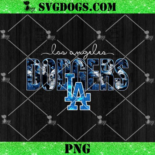 Los Angeles Dodgers Skull PNG, Dodgers MBL Halloween PNG