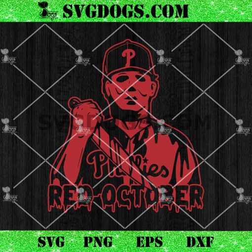 Michael Myers Phillies Red Octobe SVG, Halloween Baseball SVG