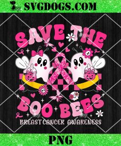 Save The Boo Ghost Bees Breast Cancer Awareness PNG