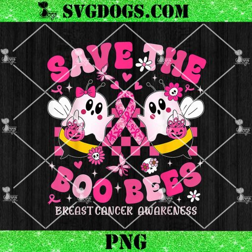 Save The Boo Ghost Bees Breast Cancer Awareness PNG